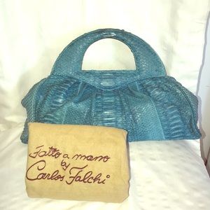 Carlos Falchi Aqua Python Satchel